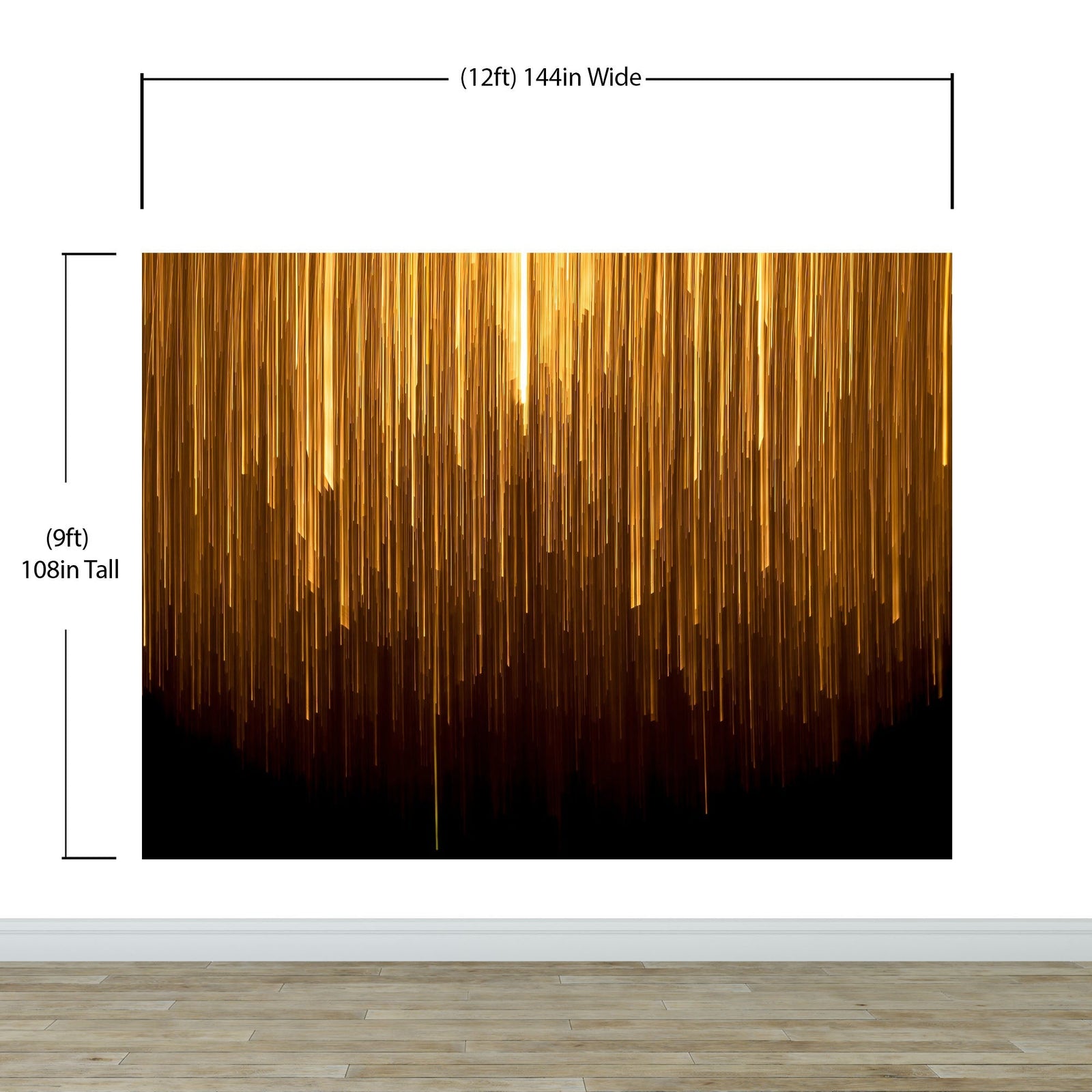 Mural de pared con rayas verticales de luz. Papel tapiz abstracto con líneas verticales brillantes. #6425