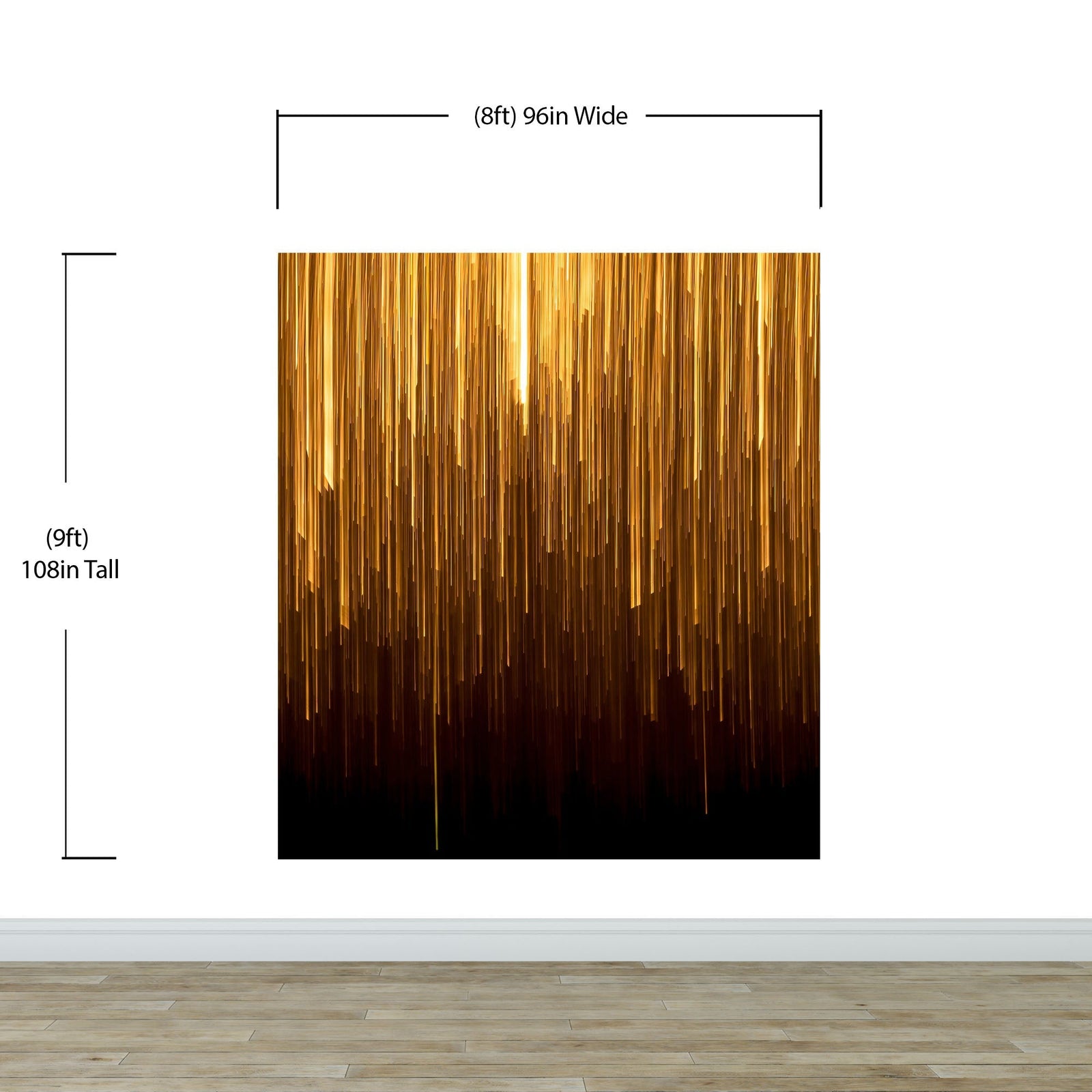 Mural de pared con rayas verticales de luz. Papel tapiz abstracto con líneas verticales brillantes. #6425