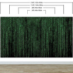 Mural de pared con líneas de código en estilo Matrix de computadora. Decoración de ciencia ficción. #6430