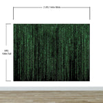 Mural de pared con líneas de código en estilo Matrix de computadora. Decoración de ciencia ficción. #6430