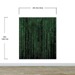 Mural de pared con líneas de código en estilo Matrix de computadora. Decoración de ciencia ficción. #6430