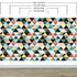 Mural de pared con diseño geométrico abstracto de hojas de palmera y triángulos. #6431