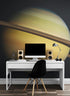 Mural de pared con los anillos de Saturno. Papel tapiz despegable y adhesivo con temática espacial. #6432