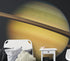 Mural de pared con los anillos de Saturno. Papel tapiz despegable y adhesivo con temática espacial. #6432