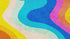 Mural de pared con patrón de curvas de colores del arco iris retro abstracto. #6433
