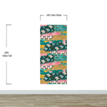 Mural de pared con diseño abstracto de mariposas rosas. Diseño retro con ilustración en color rosa. #6434