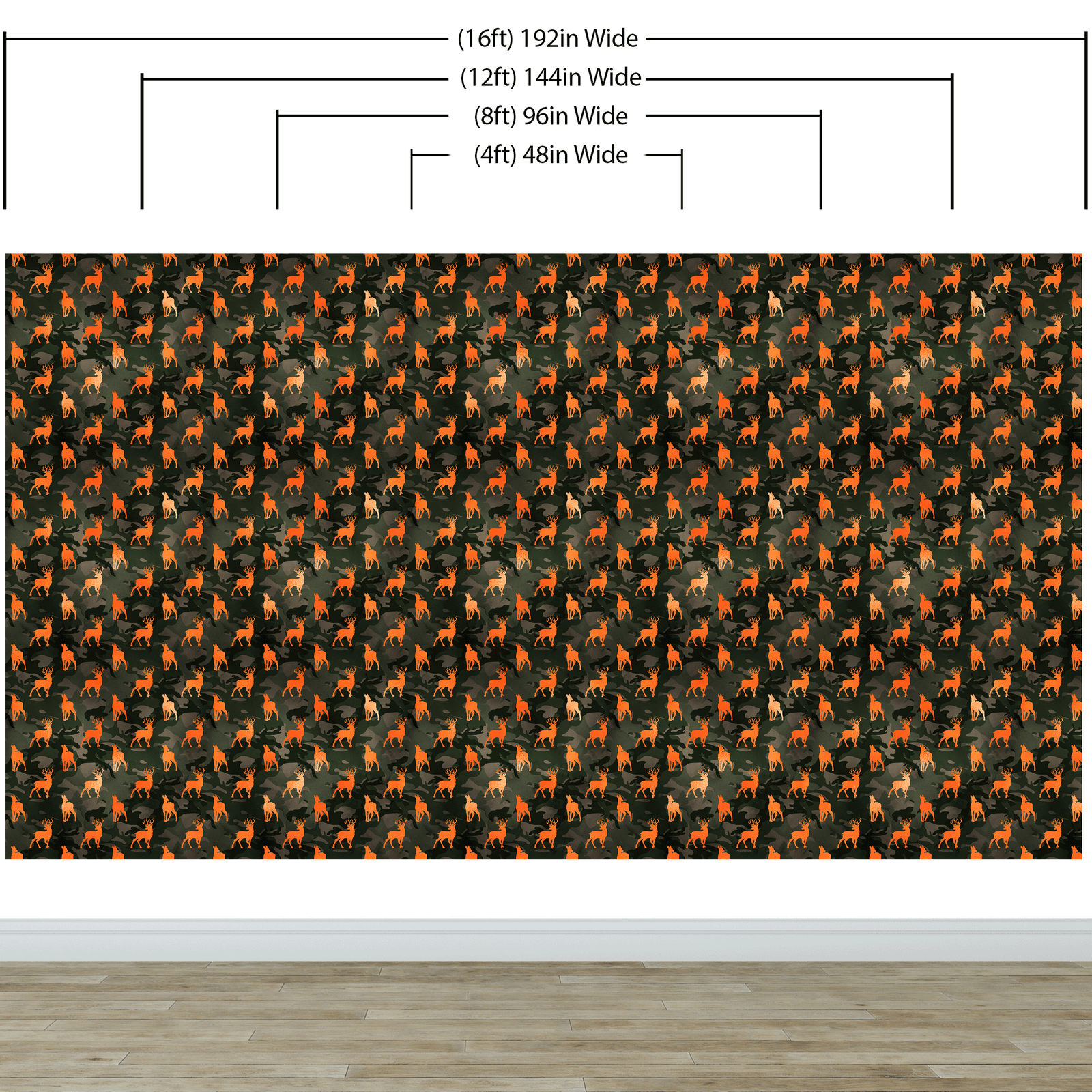 Mural de pared con silueta de ciervo y camuflaje. Decoración para el hogar con temática militar y cazadores. Papel tapiz autoadhesivo. N.º 6436