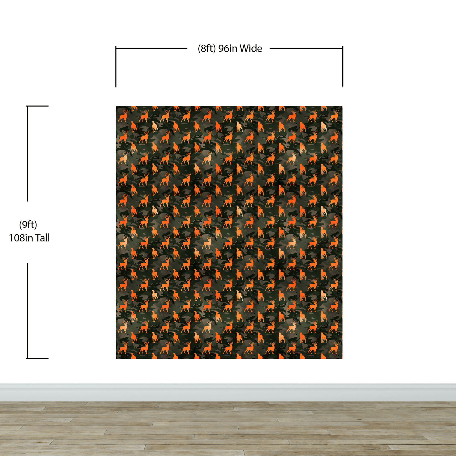 Mural de pared con silueta de ciervo y camuflaje. Decoración para el hogar con temática militar y cazadores. Papel tapiz autoadhesivo. N.º 6436