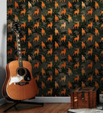 Mural de pared con silueta de ciervo y camuflaje. Decoración para el hogar con temática militar y cazadores. Papel tapiz autoadhesivo. N.º 6436