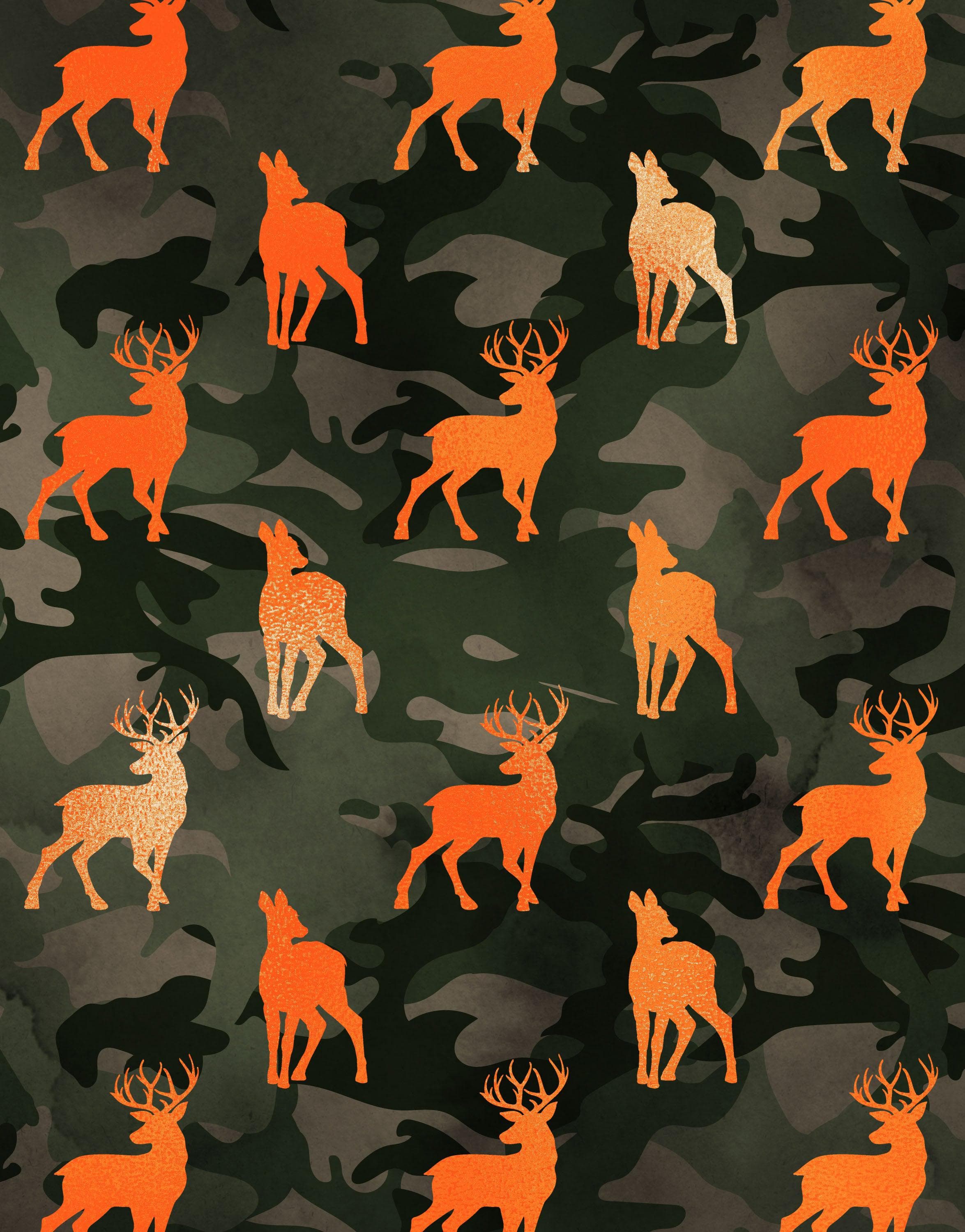 Mural de pared con silueta de ciervo y camuflaje. Decoración para el hogar con temática militar y cazadores. Papel tapiz autoadhesivo. N.º 6436