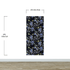 Mural de pared con estampado de flores en color azul y negro. Papel tapiz autoadhesivo con motivos florales botánicos tropicales. N.º 6437