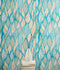 Mural de pared con estampado de hojas de otoño en color verde azulado. Ilustración retro con estampado de follaje. N.º 6438