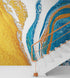Mural abstracto con patrón de manchas de tinta de colores brillantes. Dorado, blanco y azul. #6439 