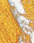 Mural abstracto con patrón de manchas de tinta de colores brillantes. Dorado, blanco y azul. #6439 