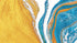 Mural abstracto con patrón de manchas de tinta de colores brillantes. Dorado, blanco y azul. #6439 
