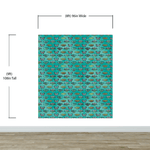 Butterfly Pattern on Green Background Wall Mural. Retro Green, Pink and Gold Color Illustration Design. Bedroom, Nursery, Home Decor. Peel and Stick Wallpaper. #6440