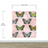 Mural de pared con estampado de mariposas grandes sobre fondo rosa. Decoración para dormitorio, habitación infantil y hogar. Papel tapiz autoadhesivo. N.º 6441