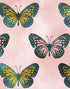 Mural de pared con estampado de mariposas grandes sobre fondo rosa. Decoración para dormitorio, habitación infantil y hogar. Papel tapiz autoadhesivo. N.º 6441