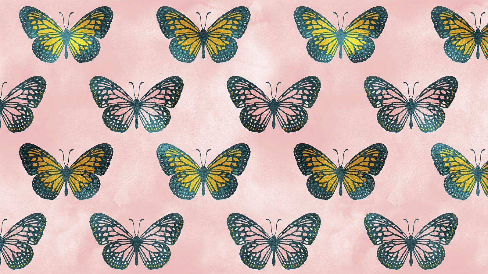Mural de pared con estampado de mariposas grandes sobre fondo rosa. Decoración para dormitorio, habitación infantil y hogar. Papel tapiz autoadhesivo. N.º 6441