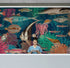 Mural de pared vintage retro con temática marina submarina. Papel tapiz autoadhesivo con temática de playa, náutica y vida marina. N.º 6442