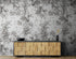 Mural de pared con ilustración de flores vintage. Papel pintado autoadhesivo en blanco y negro. N.º 6443