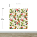 Mural de pared con ambiente tropical de piña. Papel tapiz autoadhesivo con temática hawaiana. Decoración con temática de ambiente paradisíaco. N.º 6447