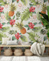 Mural de pared con ambiente tropical de piña. Papel tapiz autoadhesivo con temática hawaiana. Decoración con temática de ambiente paradisíaco. N.º 6447
