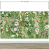 Mural de pared con jardín botánico y vegetación. Ilustración con lápices de colores de papel tapiz despegable y adhesivo de jardín de flores. Fondo de hojas y flores botánicas de selva tropical. #6449