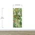 Mural de pared con jardín botánico y vegetación. Ilustración con lápices de colores de papel tapiz despegable y adhesivo de jardín de flores. Fondo de hojas y flores botánicas de selva tropical. #6449