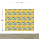 Mural de pared con fondo de flores amarillas. #6456
