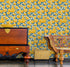 Mural de pared con fondo de flores amarillas. #6456