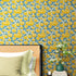 Mural de pared con fondo de flores amarillas. #6456