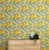 Mural de pared con fondo de flores amarillas. #6456