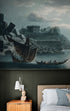 Mural de pared con ilustraciones de la isla de Tortosa desde las vistas de los dominios otomanos. Navegando por las islas del Mediterráneo. #6457