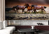 Mural de pared con caballos salvajes galopando en la playa. Papel pintado autoadhesivo. #6458