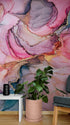 Mural abstracto con diseño de tinta de alcohol. Diseño de ágata. Papel pintado autoadhesivo y removible. #6461