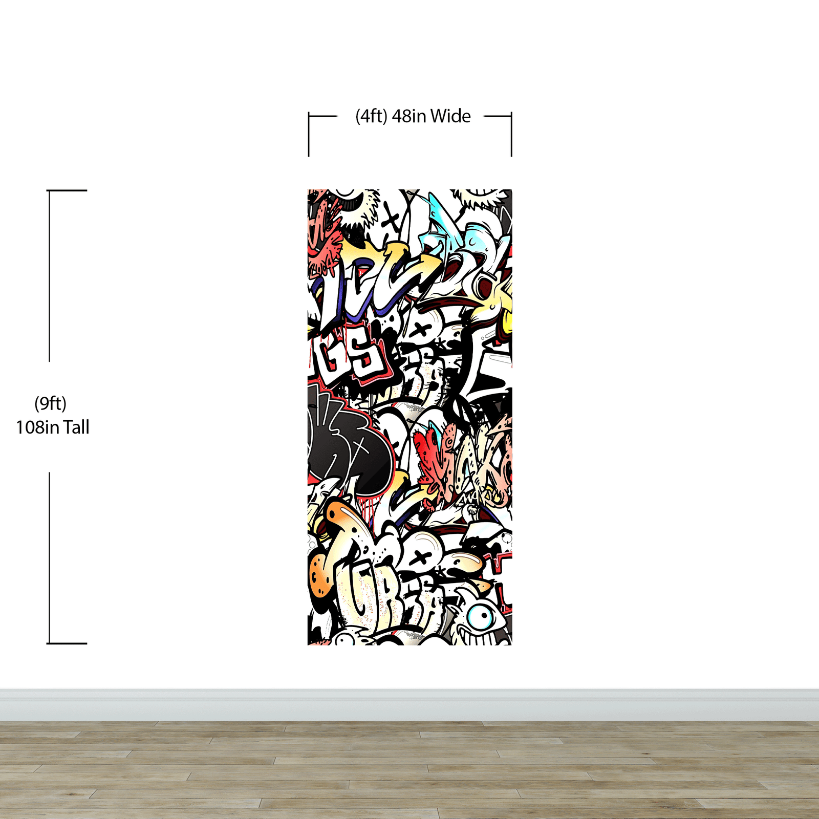 Mural de pared con arte de grafiti. Obra de arte callejero con temática urbana. N.º 6462