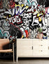 Mural de pared con arte de grafiti. Obra de arte callejero con temática urbana. N.º 6462