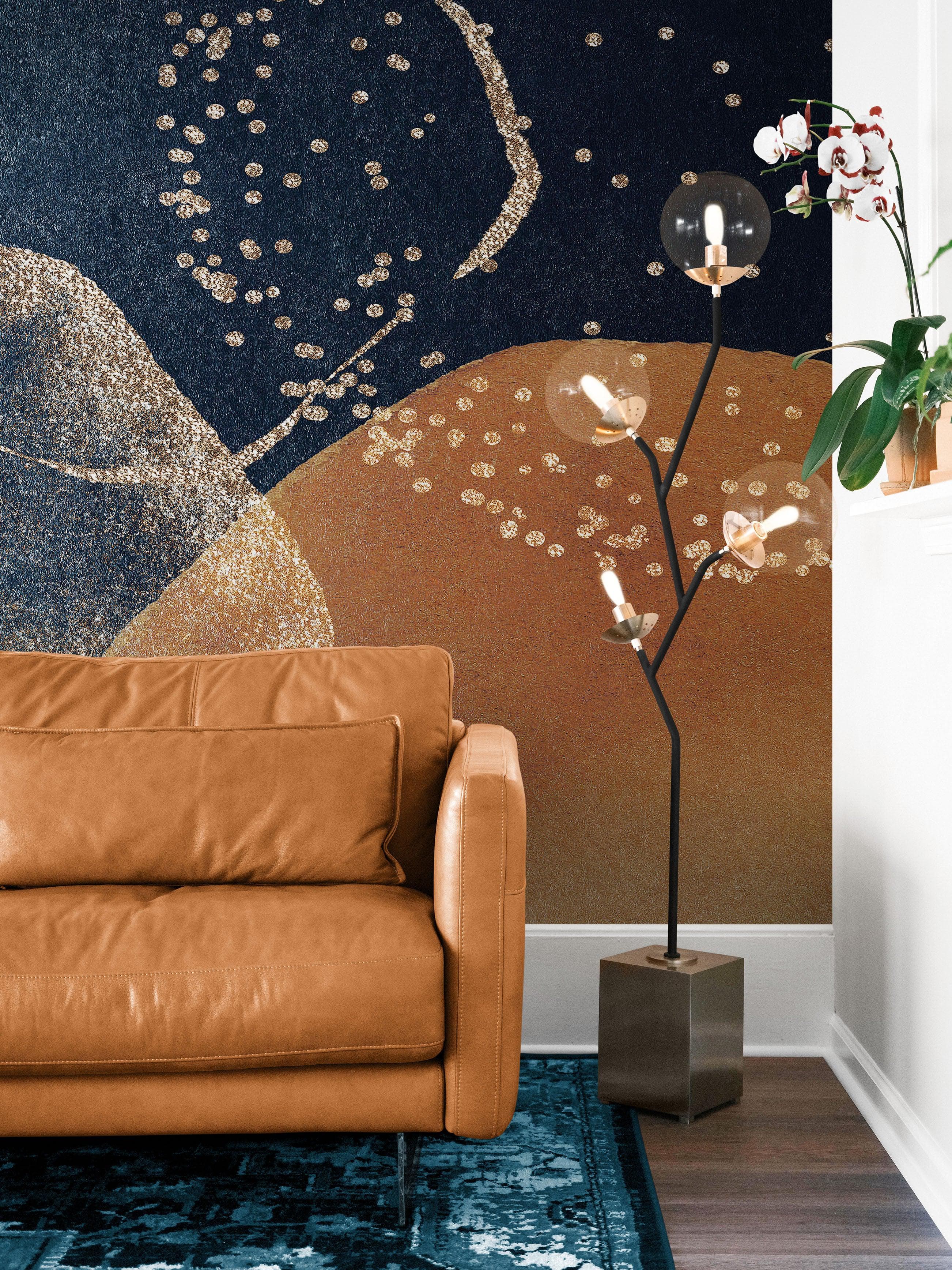 Mural de pared con formas abstractas de acuarela. Papel pintado autoadhesivo. Decoración de pared con formas redondas. Decoración para dormitorio y baño. #6466 