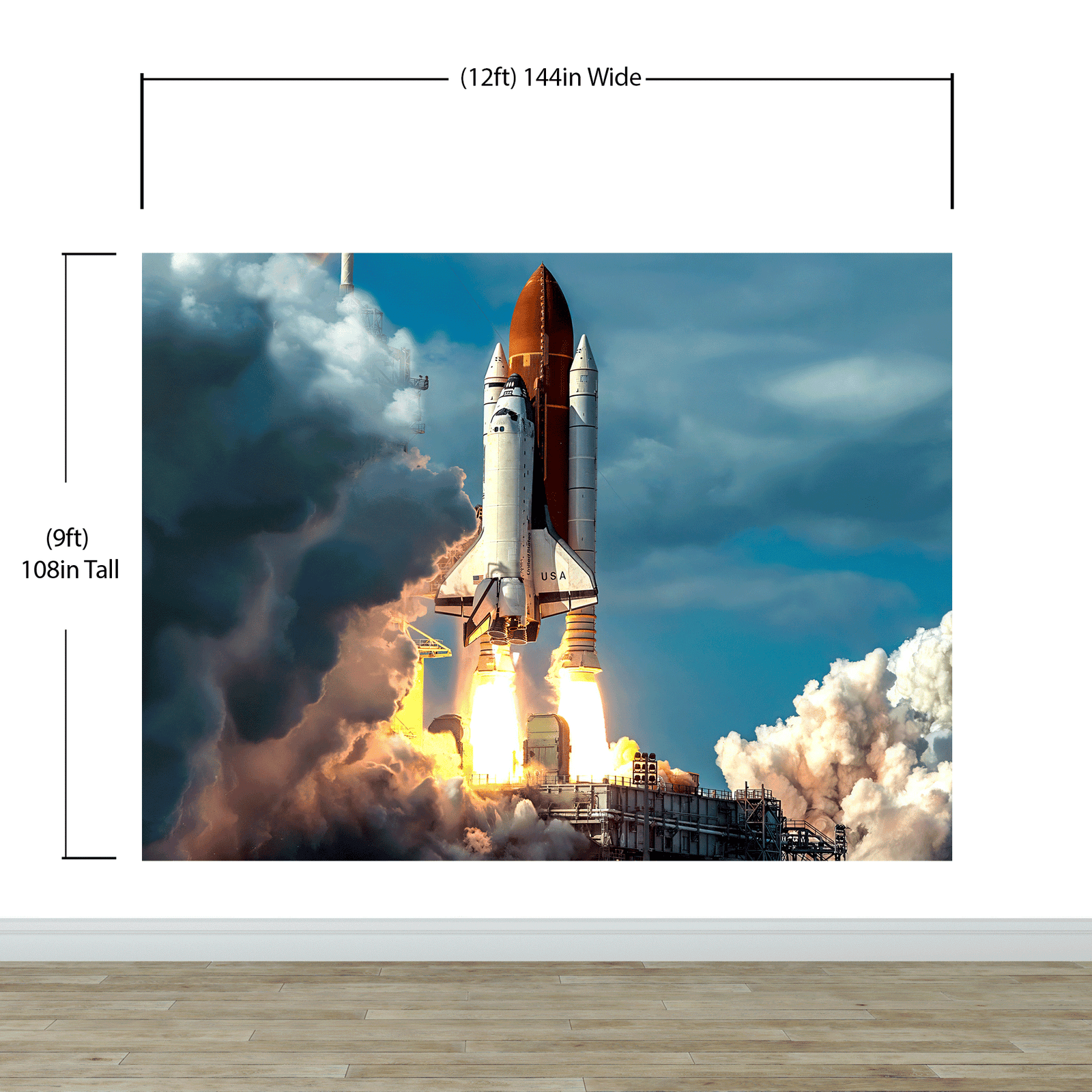 Mural de pared con tema de transbordador espacial. Decoración de pared con temática de la NASA. #6470