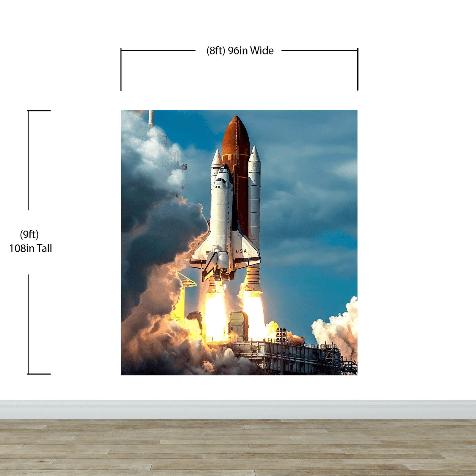 Mural de pared con tema de transbordador espacial. Decoración de pared con temática de la NASA. #6470