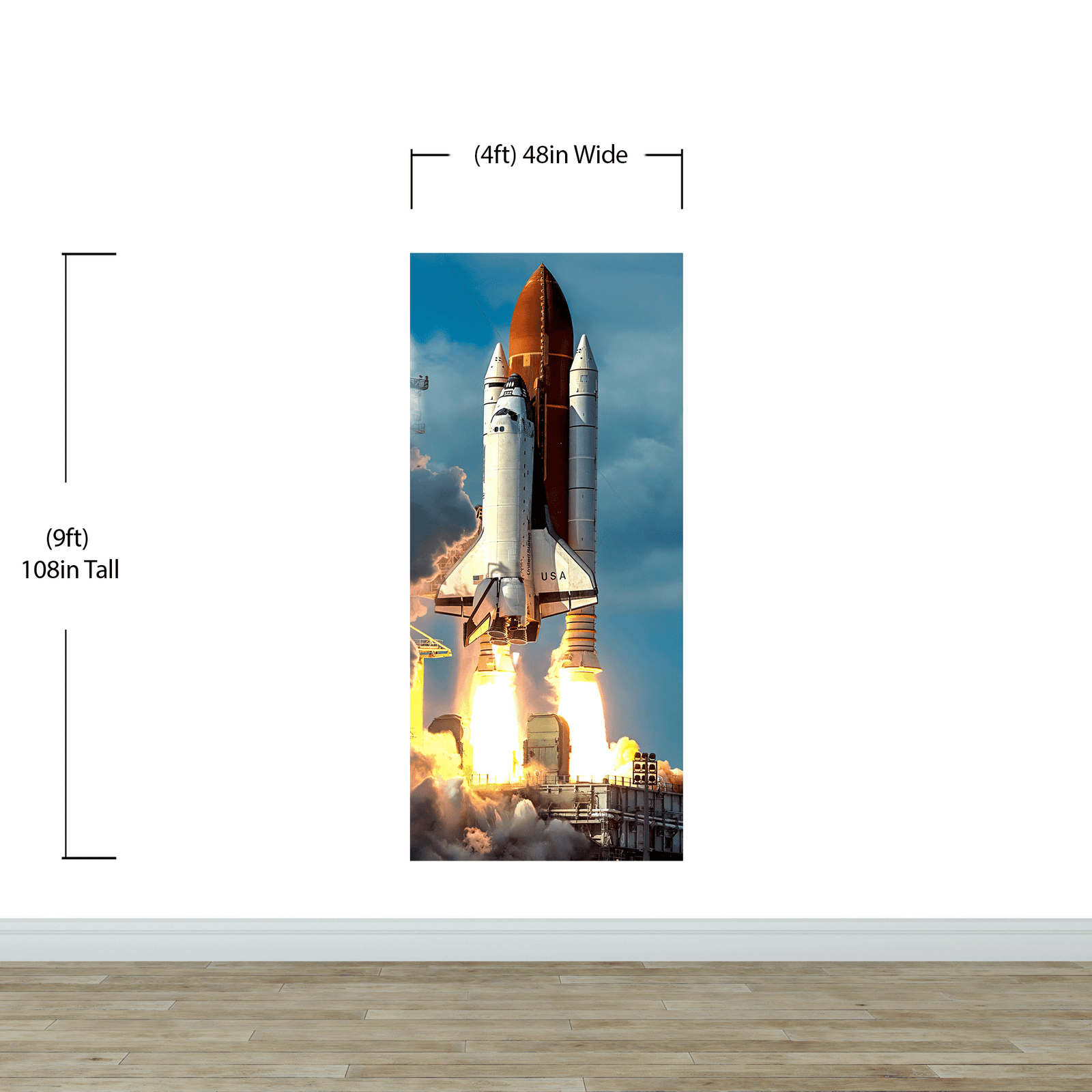 Mural de pared con tema de transbordador espacial. Decoración de pared con temática de la NASA. #6470