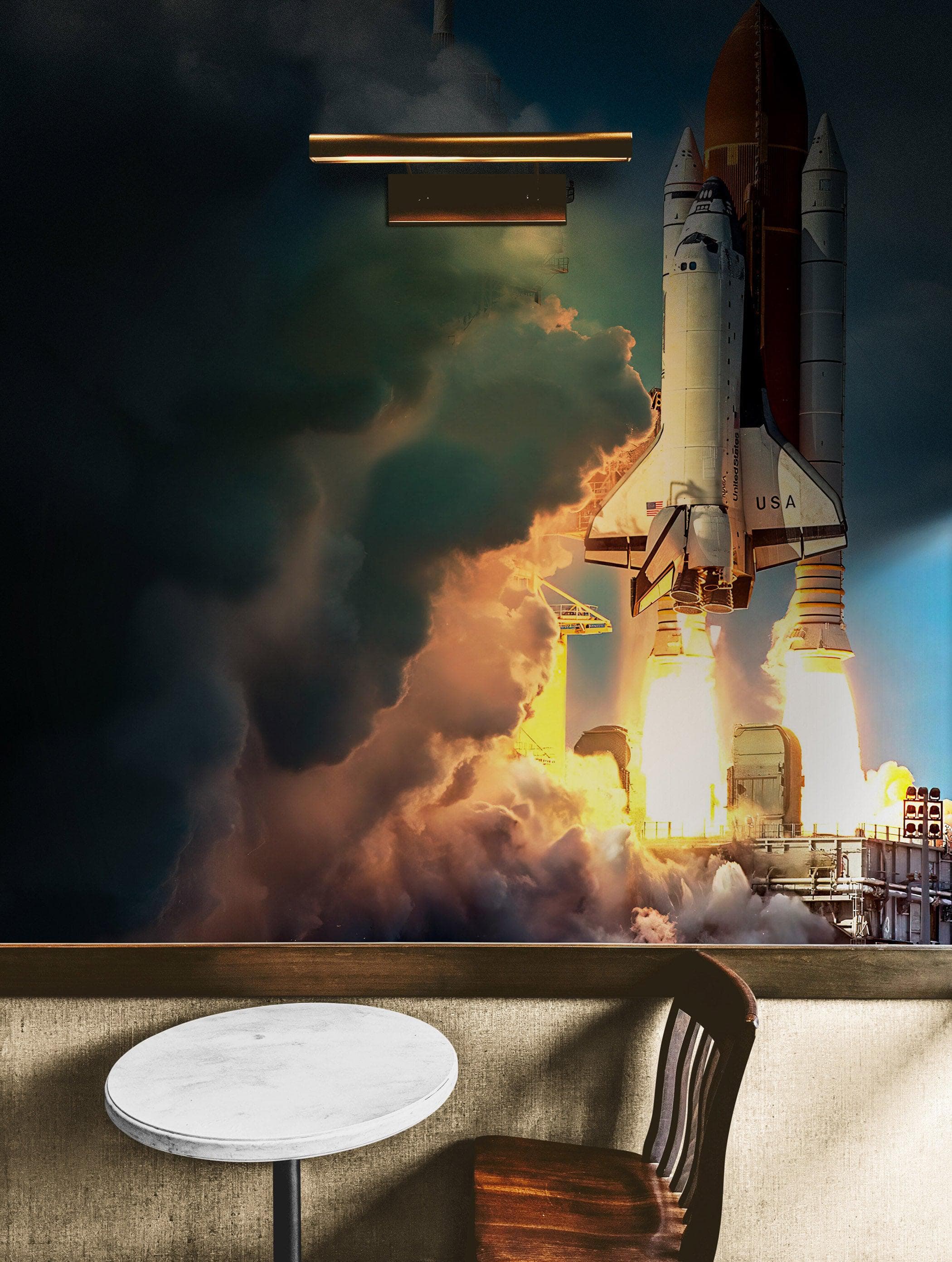 Mural de pared con tema de transbordador espacial. Decoración de pared con temática de la NASA. #6470