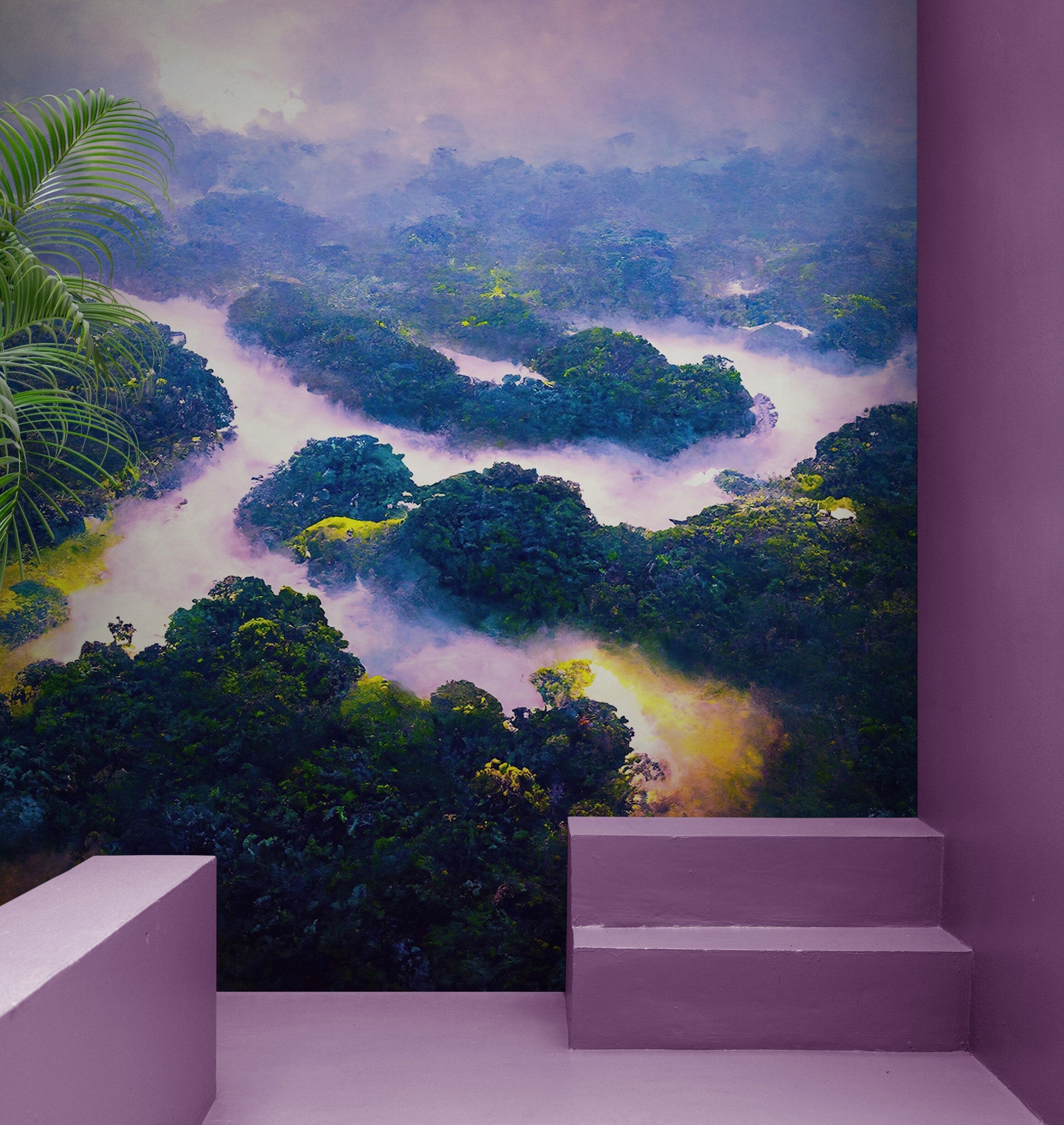 Mural de pared con imagen de selva tropical. N.º 6475