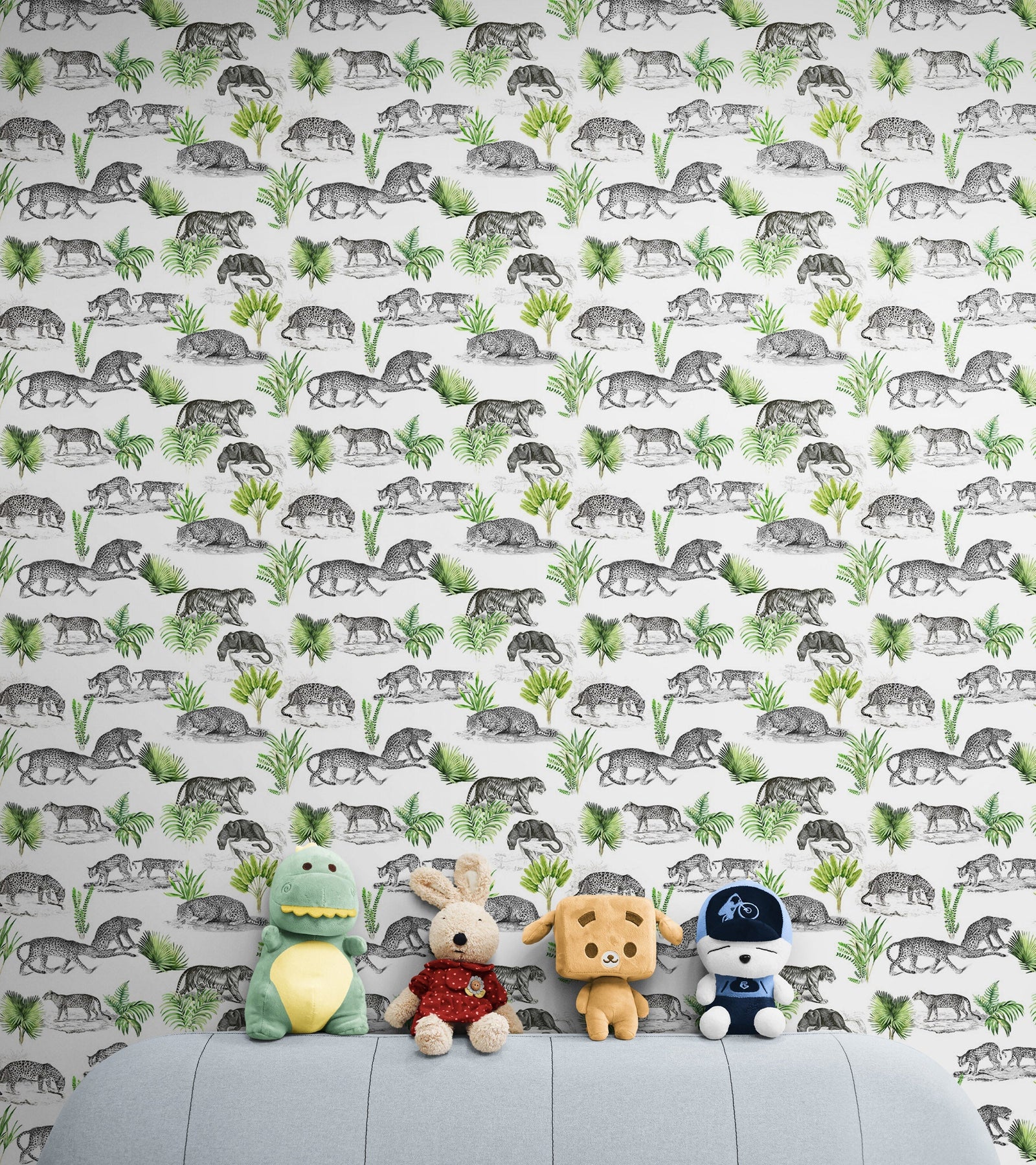 Mural de pared con estampado de tigre y leopardo. Estampado de animales de safari. #6478