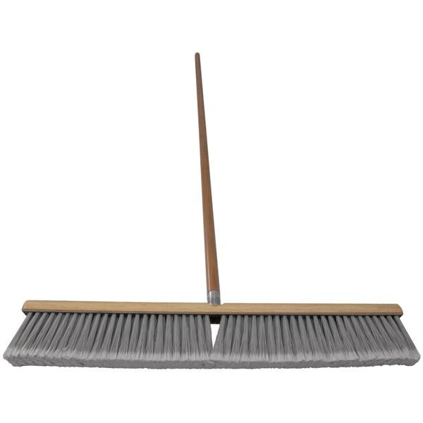 Marshalltown 16416 24" Floor Broom-Silver Flag Tip Plastic Includes 60" Threaded Handle