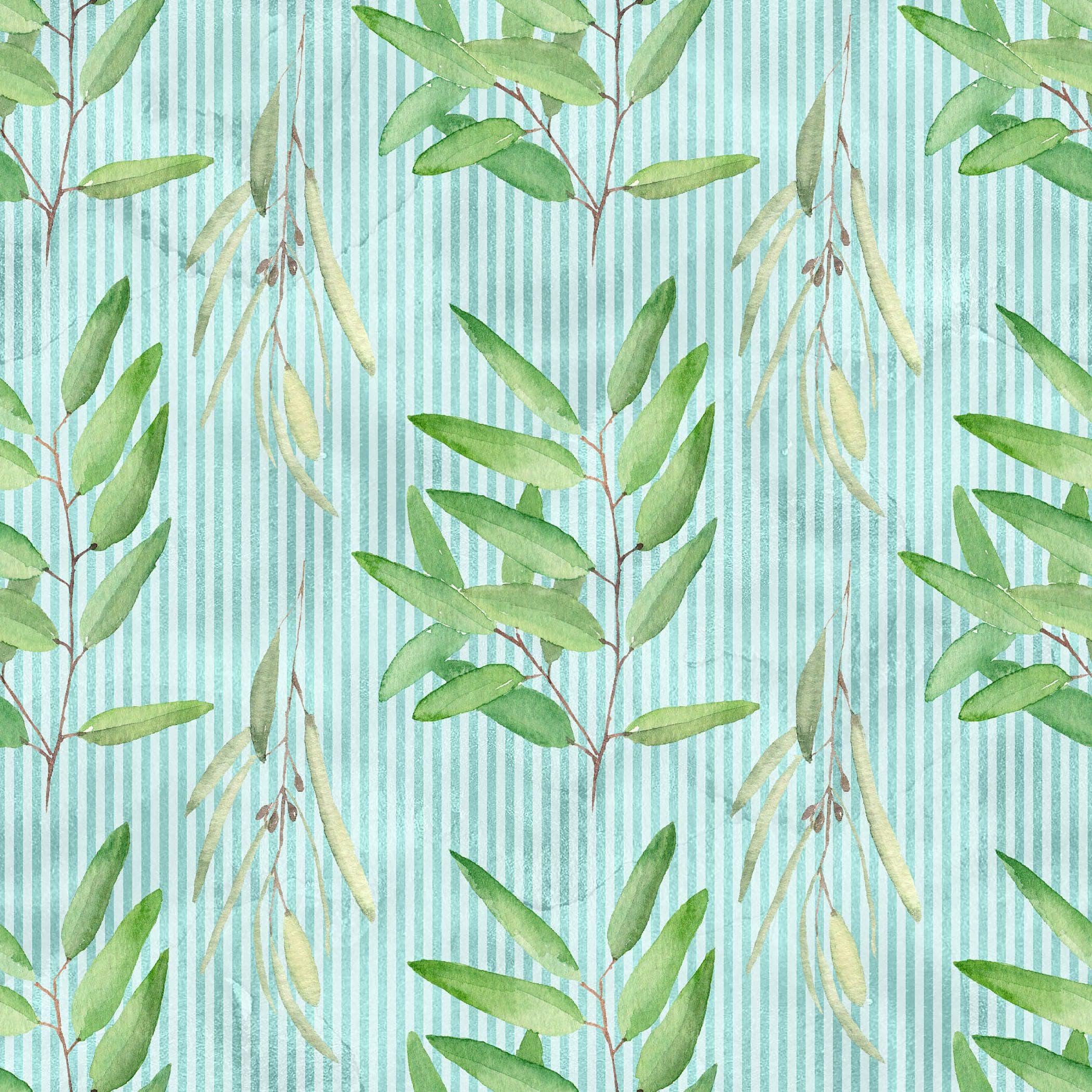 Papel tapiz de eucalipto. Mural de pared autoadhesivo con decoración rústica. Colores azul y verde. N.º 6482 