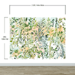 Papel pintado de eucalipto en acuarela de colores pastel. #6483 