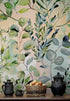 Papel pintado de eucalipto en acuarela de colores pastel. #6483 