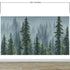 Mural de pared con naturaleza, selva tropical, paisaje de bosque brumoso. #6494 